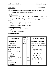 Giáo án môn Thể dục 10 - Chương trình học kì I