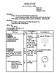 Giáo án môn Thể dục Khối 12 - Tiết 40: Đá cầu - TTTC