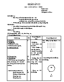 Giáo án môn Thể dục Khối 12 - Tiết 52: Cầu lông - TTTC - Năm học 2009-2010