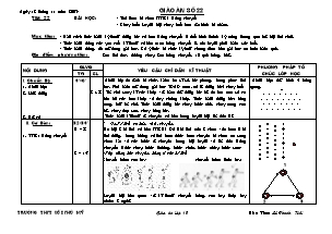 Giáo án môn Thể dục Lớp 10 - Tiết 22 - Bản đẹp 3 cột