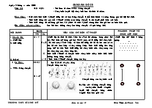Giáo án môn Thể dục Lớp 10 - Tiết 23 - Bản đẹp 3 cột