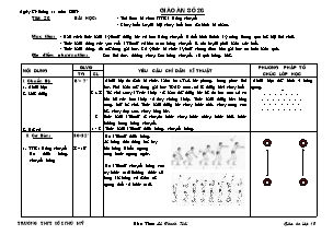 Giáo án môn Thể dục Lớp 10 - Tiết 26 - Bản đẹp 3 cột