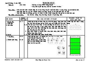 Giáo án môn Thể dục Lớp 10 - Tiết 27 - Bản đẹp 3 cột