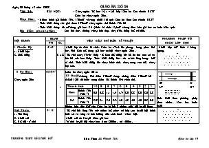 Giáo án môn Thể dục Lớp 10 - Tiết 34 - Bản đẹp 3 cột