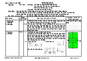 Giáo án môn Thể dục Lớp 10 - Tiết 37 - Bản đẹp 3 cột