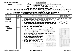 Giáo án môn Thể dục Lớp 10 - Tiết 47 - Bản đẹp 3 cột
