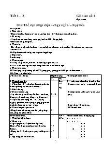 Giáo án Thể dục 10 - Chương trình học kì 1