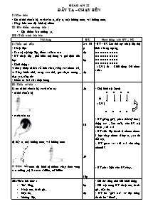 Giáo án Thể dục Khối 10 - Tiết 22: Đẩy tạ - Chạy bền