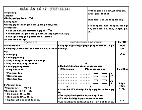 Giáo án Thể dục Khối 10 - Tiết 33+34