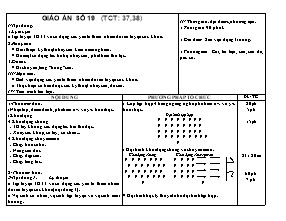 Giáo án Thể dục Khối 10 - Tiết 37+38