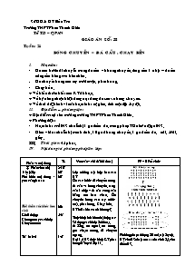 Giáo án Thể dục Khối 10 - Tiết 38: Bóng chuyền; Đá cầu; Chạy bền - Năm học 2010-2011 - Phan Quốc Hùng