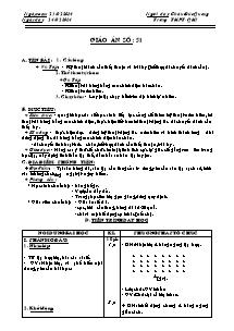 Giáo án Thể dục Khối 10 - Tiết 51 - Năm học 2013-2014 - Châu Đức Quang