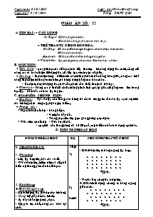 Giáo án Thể dục Khối 10 - Tiết 52 - Năm học 2013-2014 - Châu Đức Quang