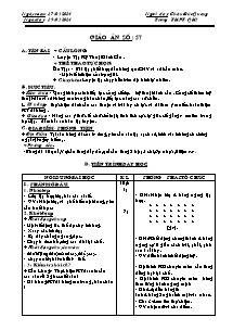 Giáo án Thể dục Khối 10 - Tiết 57 - Năm học 2013-2014 - Châu Đức Quang