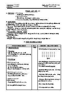 Giáo án Thể dục Khối 10 - Tiết 61 - Năm học 2013-2014 - Châu Đức Quang