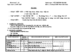 Giáo án Thể dục Khối 11 - Tiết 10 - Võ Trường Giang