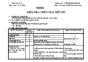 Giáo án Thể dục Khối 11 - Tiết 12 - Võ Trường Giang