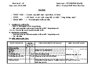 Giáo án Thể dục Khối 11 - Tiết 19 - Võ Trường Giang