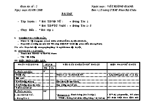 Giáo án Thể dục Khối 11 - Tiết 2 - Võ Trường Giang