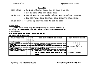 Giáo án Thể dục Khối 11 - Tiết 38 - Võ Trường Giang