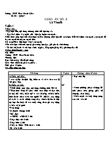 Giáo án Thể dục Khối 12 - Tiết 1: Lí thuyết - Trường THPT Phan Thanh Giản