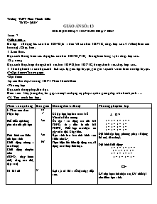 Giáo án Thể dục Khối 12 - Tiết 13: Thể dục - Chạy tiếp sức - Chạy bền - Trường THPT Phan Thanh Giản