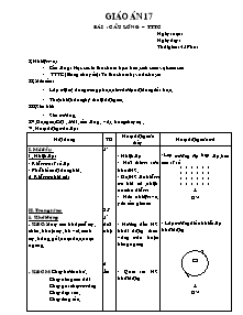 Giáo án Thể dục Khối 12 - Tiết 17: Cầu lông - TTTC