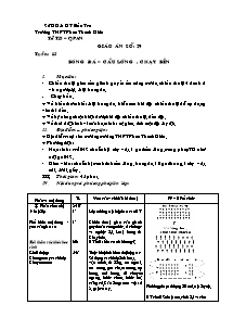 Giáo án Thể dục Khối 12 - Tiết 29 - Trường THPT Phan Thanh Giản