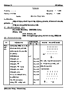 Giáo án Thể dục Khối 12 - Tiết 37: Đá cầu - Chạy bền - Năm học 2010-2011