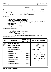 Giáo án Thể dục Khối 12 - Tiết 46: Đá cầu - Chạy bền - Năm học 2010-2011