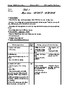 Giáo án Thể dục Lớp 10 - Chương trình học kì 1 - Dương Quang Huy