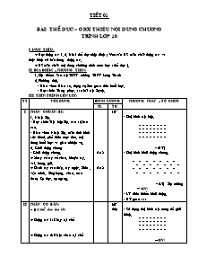 Giáo án Thể dục Lớp 10 - Tiết 1: Thể dục - Giới thiệu nội dung chương trình Lớp 10