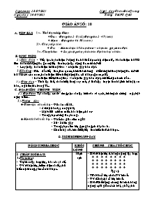 Giáo án Thể dục Lớp 10 - Tiết 10 - Năm học 2013-2014 - Châu Đức Quang