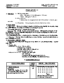 Giáo án Thể dục Lớp 10 - Tiết 11 - Năm học 2013-2014 - Châu Đức Quang