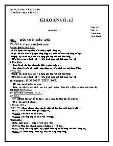 Giáo án Thể dục Lớp 10 - Tiết 12: Đội ngũ tiểu đội