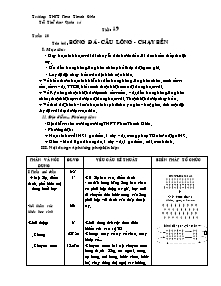 Giáo án Thể dục Lớp 10 - Tiết 19: Bóng đá - Cầu lông - Chạy bền - Năm học 2010-2011 - Phan Quốc Hùng