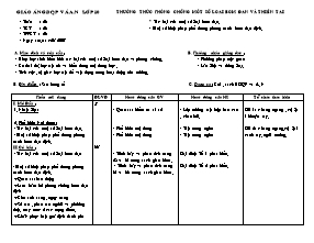 Giáo án Thể dục Lớp 10 - Tiết 23: Thưởng thức phòng chống một số loại bom đạn và thiên tai - Lê Văn Thao