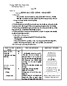 Giáo án Thể dục Lớp 10 - Tiết 30: Bóng đá - Cầu lông - Chạy bền - Năm học 2010-2011 - Phan Quốc Hùng