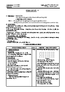 Giáo án Thể dục Lớp 10 - Tiết 37 - Năm học 2013-2014 - Châu Đức Quang