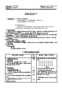 Giáo án Thể dục Lớp 10 - Tiết 4 - Năm học 2013-2014 - Châu Đức Quang