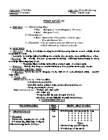 Giáo án Thể dục Lớp 10 - Tiết 5 - Năm học 2013-2014 - Châu Đức Quang