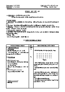 Giáo án Thể dục Lớp 10 - Tiết 50 - Năm học 2013-2014 - Châu Đức Quang