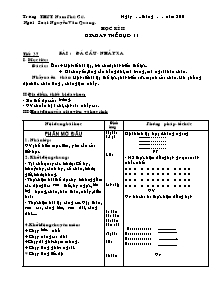 Giáo án Thể dục Lớp 11 - Chương trình học kì 2 - Nguyễn Văn Quang