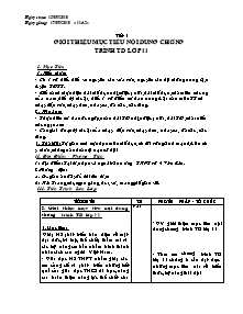 Giáo án Thể dục Lớp 11 - Tiết 1: Giới thiệu mục tiêu nội dung chương trình Thể dục Lớp 11