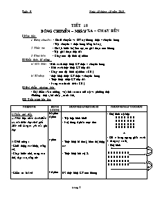 Giáo án Thể dục Lớp 11 - Tiết 18: Bóng chuyền - Nhảy xa - Chạy bền