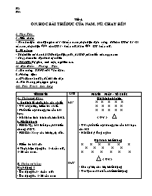 Giáo án Thể dục Lớp 11 - Tiết 4: Ôn, Học bài thể dục của nam, nữ, chạy bền