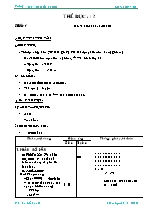 Giáo án Thể dục Lớp 12 - Chương trình cả năm - Năm học 2011-2012