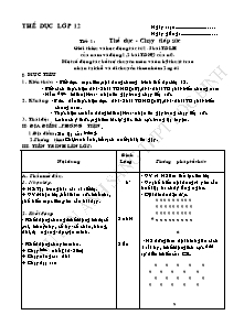 Giáo án Thể dục Lớp 12 - Tiết 1 đến Tiết 18