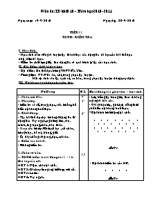 Giáo án Thể dục Lớp 12 - Tiết 11: TDNĐ: Kiểm tra - Năm học 2010-2011