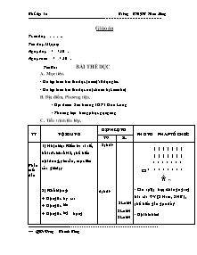 Giáo án Thể dục Lớp 12 - Tiết 12: Bài thể dục